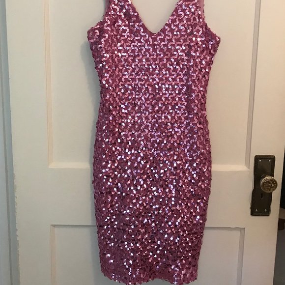 Pink Sequin Dress - Picture 3 of 9